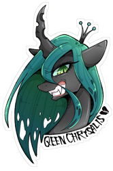 Size: 850x1280 | Tagged: safe, artist:bbtasu, imported from derpibooru, queen chrysalis, changeling, changeling queen, crown, female, jewelry, regalia, solo