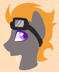 Size: 894x1080 | Tagged: safe, imported from derpibooru, oc, oc only, oc:aj, pony, abstract background, bust, glasses, goggles, lineless, solo