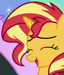 Size: 894x1044 | Tagged: safe, imported from derpibooru, screencap, sunset shimmer, equestria girls, equestria girls series, forgotten friendship, cropped, eyes closed, solo focus