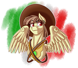 Size: 3100x2700 | Tagged: safe, artist:jack-pie, imported from derpibooru, oc, oc only, oc:tailcoatl, pegasus, pony, mexican, mexican revolution, mexico, nation ponies, ponified, simple background, solo, transparent background, wings