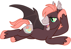 Size: 1280x886 | Tagged: safe, artist:cosmic-horse, artist:cosmichorse, imported from derpibooru, oc, oc only, oc:cosmic dream, bat pony, pony, 2019 community collab, derpibooru community collaboration, male, sharp teeth, simple background, smiling, solo, stallion, teeth, transparent background, vector