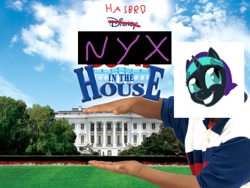 Size: 1000x750 | Tagged: safe, edit, imported from derpibooru, oc, oc:nyx, alicorn, human, 1000 hours in ms paint, 1000 years in photoshop, bad edit, cory baxter, cory in the house, exploitable meme, meme, nyxposting, why