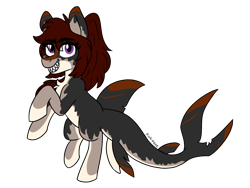 Size: 1500x1125 | Tagged: safe, artist:pink-pone, imported from derpibooru, oc, oc only, oc:laguna luster, original species, pony, shark pony, commission, female, grin, mare, simple background, smiling, solo, transparent background