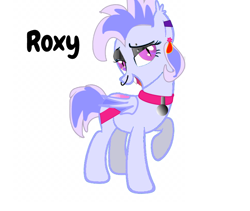 Size: 782x661 | Tagged: safe, artist:roxy, imported from derpibooru, oc, oc:roxy, bat pony, base used, bedroom eyes, collar, ear piercing, earring, female, jewelry, looking at you, nose piercing, nose ring, piercing