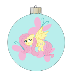 Size: 1181x1181 | Tagged: safe, artist:dyonys, imported from derpibooru, fluttershy, pegasus, pony, chibi, christmas ornament, decoration, female, simple background, transparent background