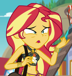 Size: 931x983 | Tagged: safe, imported from derpibooru, screencap, sunset shimmer, equestria girls, equestria girls series, forgotten friendship, belly button, faic, female, geode of empathy, magical geodes, midriff, sleeveless, solo