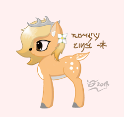 Size: 873x825 | Tagged: safe, artist:magicspark, imported from derpibooru, oc, oc only, oc:marnaspark, deer, pony, 2d, female, flower, practice, profile, simple background, solo