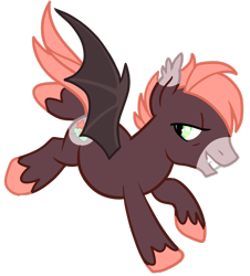 Size: 1280x1417 | Tagged: safe, artist:cosmic-horse, artist:cosmichorse, imported from derpibooru, oc, oc only, bat pony, pony, male, sharp teeth, simple background, smiling, solo, stallion, teeth, transparent background, vector