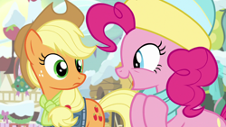 Size: 1280x720 | Tagged: safe, imported from derpibooru, screencap, applejack, pinkie pie, best gift ever