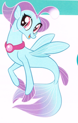 Size: 817x1282 | Tagged: safe, imported from derpibooru, salina blue, pony, seapony (g4), my little pony: character guide, my little pony: the movie, cropped, female, fins, mare, merchandise, smiling, solo, tail