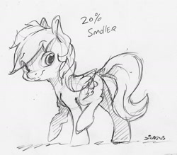 Size: 1874x1641 | Tagged: safe, artist:dilarus, deleted from derpibooru, imported from derpibooru, rainbow dash, pegasus, pony, female, mare, monochrome, simple background, smoldash, traditional art, white background