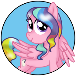 Size: 768x768 | Tagged: dead source, safe, artist:awoomarblesoda, imported from derpibooru, rainbow harmony, pegasus, pony, female, filly, solo