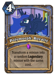 Size: 400x543 | Tagged: safe, artist:forgalorga, imported from derpibooru, screencap, princess luna, card, double alicorn, hearthstone, meta, multiple horns, multiple wings, warcraft