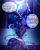 Size: 1194x1500 | Tagged: safe, artist:vavacung, imported from derpibooru, nightmare moon, oc, oc:night blade, alicorn, pony, unicorn, butt, castlevania, castlevania: symphony of the night, clothes, crown, dialogue, female, flowing mane, horn, plot, reference, regalia, sword, sword whip, throne, weapon, what is a man, whip, wings