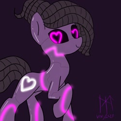 Size: 894x894 | Tagged: safe, artist:ladycookie, imported from derpibooru, oc, oc:polly, cyber pony, earth pony, pony, heart, purple