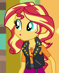 Size: 802x1001 | Tagged: safe, imported from derpibooru, screencap, sunset shimmer, a fine line, equestria girls, equestria girls series, :o, cropped, cute, female, geode of empathy, magical geodes, open mouth, shimmerbetes, solo