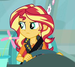 Size: 1005x900 | Tagged: safe, imported from derpibooru, screencap, sunset shimmer, driving miss shimmer, equestria girls, equestria girls series, angry, cropped, driving miss shimmer: fluttershy, female, geode of empathy, magical geodes, solo