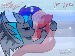 Size: 640x480 | Tagged: safe, artist:renarararista, imported from derpibooru, oc, oc only, oc:downvote, pony, derpibooru, crying, derpibooru ponified, hug, meta, ponified