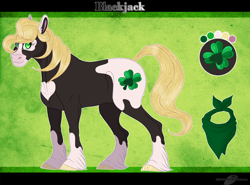 Size: 1280x949 | Tagged: safe, artist:bijutsuyoukai, imported from derpibooru, oc, oc only, oc:blackjack, earth pony, pony, female, mare, offspring, parent:applejack, parent:trouble shoes, parent:troubleshoes clyde, parents:troublejack, solo