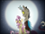 Size: 1024x768 | Tagged: safe, artist:fluttershyfilly-yay, imported from derpibooru, discord, fluttershy, pony, blushing, cute, discoshy, female, looking at each other, male, moon, night, shipping, sky, stars, straight, thick eyebrows
