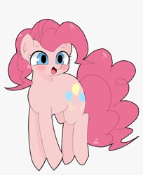 Size: 896x1099 | Tagged: safe, artist:manachaaaaaaaa, imported from derpibooru, pinkie pie, pony, female, looking at you, mare, simple background, solo, white background