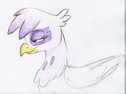 Size: 1996x1495 | Tagged: safe, artist:dilarus, deleted from derpibooru, imported from derpibooru, gilda, griffon, colored, simple background, smiling, traditional art, white background