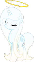 Size: 2234x4000 | Tagged: safe, artist:fuzzybrushy, imported from derpibooru, oc, oc only, oc:princess stellar flare, pony, unicorn, eyes closed, female, halo, long hair, mare, simple background, solo, transparent background, vector