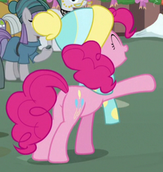 Size: 319x336 | Tagged: safe, imported from derpibooru, screencap, pinkie pie, best gift ever, balloonbutt, butt, cropped, plot