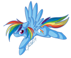 Size: 840x687 | Tagged: safe, artist:felisrandomis, imported from derpibooru, rainbow dash, pony, female, flying, simple background, solo, spread wings, transparent background