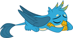 Size: 5742x3000 | Tagged: safe, artist:cloudy glow, artist:cloudyglow, imported from derpibooru, gallus, griffon, what lies beneath, .ai available, cute, eyes closed, gallabetes, male, paws, simple background, sleeping, smiling, solo, sweet dreams fuel, transparent background, vector