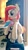 Size: 577x1024 | Tagged: safe, artist:nekokevin, imported from derpibooru, oc, oc only, oc:poniko, oc:rokuchan, earth pony, pony, duo, female, happy, irl, mare, open mouth, photo, plushie, ponies riding ponies, poniko riding rokuchan, riding, sewing machine, size difference, smiling, stool