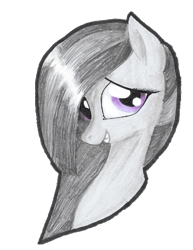 Size: 547x710 | Tagged: safe, artist:t72b, derpibooru exclusive, imported from derpibooru, marble pie, pony, bust, female, portrait, simple background, smiling, solo, traditional art, transparent background