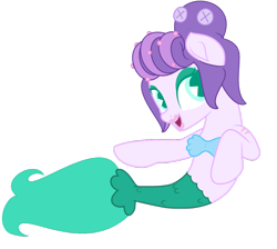 Size: 1024x919 | Tagged: safe, artist:eggi-myst3ry, artist:lorenacarrizo18, imported from derpibooru, mermaid, octopus, seapony (g4), base used, cala maria, clothes, crossover, cuphead, fins, mermaid tail, ponified, seaponified, seashell bra, species swap, studio mdhr, tail