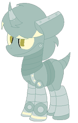 Size: 260x408 | Tagged: safe, artist:eggi-myst3ry, artist:selenaede, imported from derpibooru, pony, robot, robot pony, unicorn, base used, crossover, cuphead, dr. kahl's robot, ponified, studio mdhr