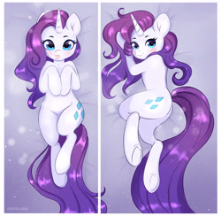 Size: 4000x3897 | Tagged: safe, artist:cousland, imported from derpibooru, rarity, pony, unicorn, :p, blushing, body pillow, body pillow design, butt, cute, cutie mark, female, looking at you, mare, plot, raribetes, silly, solo, tongue out, underhoof