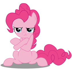 Size: 894x894 | Tagged: safe, artist:caliazian, imported from derpibooru, pinkie pie, earth pony, pony, .ai available, .svg available, absurd resolution, crossed arms, female, grumpy, mare, pouting, simple background, sitting, transparent background, unamused, unhappy, vector