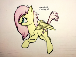 Size: 1600x1200 | Tagged: safe, artist:shaliwolf, imported from derpibooru, fluttershy, pony, female, happy, jumping, running, simple background, solo