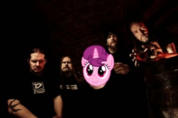 Size: 1082x720 | Tagged: safe, imported from derpibooru, sugar belle, pony, bad pun, djent, meshuggah, pun, shitposting, visual pun