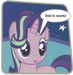 Size: 291x301 | Tagged: safe, imported from derpibooru, starlight glimmer, pony, cropped, female, magazine scan, solo