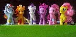 Size: 1920x943 | Tagged: safe, artist:jeqdor, imported from derpibooru, applejack, fluttershy, pinkie pie, rainbow dash, rarity, twilight sparkle, twilight sparkle (alicorn), alicorn, pony, accessories, accessory, glasses, irl, looking at you, photo, pointing at you, toy