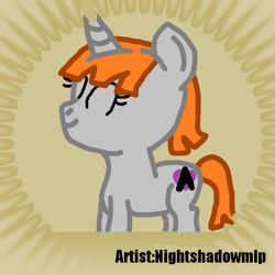 Size: 819x819 | Tagged: safe, artist:nightshadowmlp, imported from derpibooru, oc, oc:night shadow, pony, unicorn, derpibooru, impact font, meta, smiling, spoilered image joke