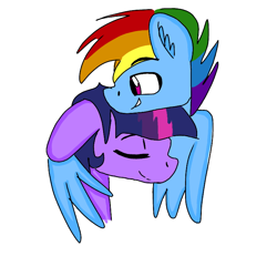 Size: 768x768 | Tagged: safe, imported from derpibooru, rainbow dash, twilight sparkle, pegasus, pony, unicorn, eye, eyes, eyes closed, female, male, ponies, rainbow blitz, romance, rule 63, shipping, simple background, smiling, straight, twiblitz, twidash, white background