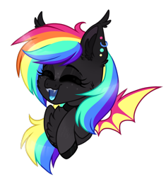 Size: 934x993 | Tagged: safe, artist:_spacemonkeyz_, imported from derpibooru, oc, oc only, oc:happy pills, bat pony, pony, female, happy, mare, simple background, solo, transparent background