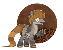 Size: 1280x1017 | Tagged: safe, artist:mintoria, imported from derpibooru, oc, oc only, oc:gentle gears, earth pony, pony, augmented tail, male, solo, stallion