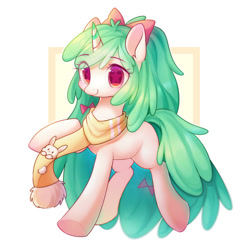 Size: 2000x2000 | Tagged: safe, artist:leafywind, imported from derpibooru, oc, oc only, pony, rabbit, unicorn, abstract background, bow, clothes, commission, cute, female, hair bow, mare, scarf, smiling, solo, starry eyes, stars, wingding eyes