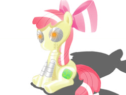 Size: 1024x768 | Tagged: artist needed, safe, imported from derpibooru, apple bloom, pony, robot, robot pony, adorabloom, apple bloom bot, cute