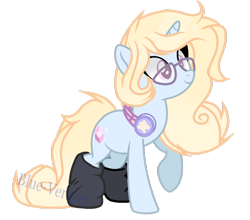 Size: 1024x902 | Tagged: safe, artist:blue-versper, artist:jxst-blue, imported from derpibooru, oc, oc only, oc:love shield twinkle, pony, unicorn, clothes, female, glasses, headphones, mare, simple background, socks, solo, transparent background