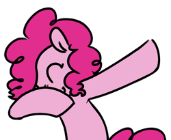 Size: 550x450 | Tagged: safe, artist:thebirdiebin, edit, imported from derpibooru, pinkie pie, earth pony, pony, dab, eyes closed, female, mare, meme, simple background, solo, transparent background