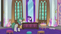 Size: 1920x1080 | Tagged: safe, imported from derpibooru, screencap, professor fossil, twilight sparkle, alicorn, pony, a rockhoof and a hard place, book, cabinet, carpet, desk, office, pillar, school of friendship, stool, twilight sparkle (alicorn), window