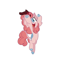 Size: 1155x1193 | Tagged: safe, artist:andromedasparkz, imported from derpibooru, pinkie pie, kirin, excited, female, happy, jumping, kirin pinkie, kirin-ified, simple background, solo, species swap, transparent background